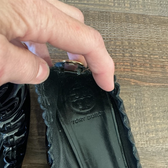 Tory Burch Black Ballerina Flats with Gold Accents - Picture 8 of 9